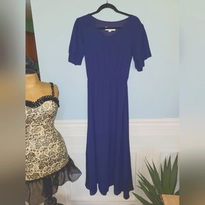 Moments Made Modest Navy Maxi dress with Flutter Sleeves